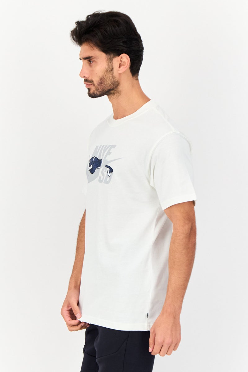 Nike تي شيرتات رياضية للرجال بأكمام قصيرة، خارجية، لون أبيض مائل إلى البيج - Image 2